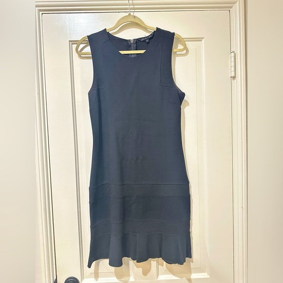 Felicity & Coco sleeveless knit sheath ruffle black dress - Picture 2 of 12